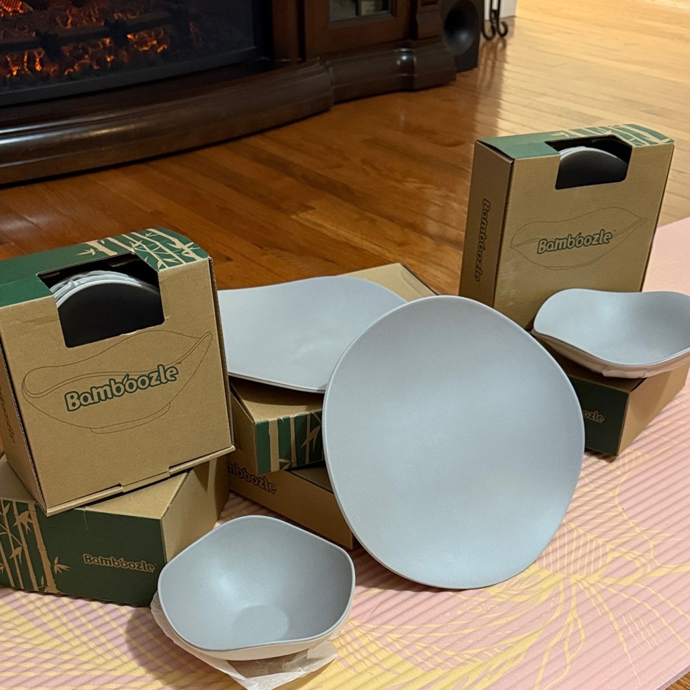 BAMBOO Modern Gray Dinnerware Set